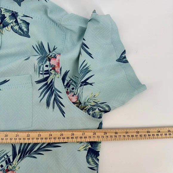 Tommy Bahama Mens 2XLB Silk Camp Shirt Tropical Floral Blue TB93 Big & Tall - Picture 12 of 13
